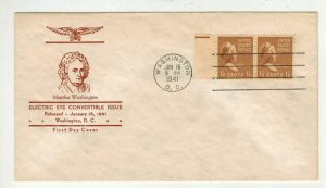 1938 Presidential Series ELECTRIC EYE FDC 805 MARTHA WASHINGTON Unknown Cachet