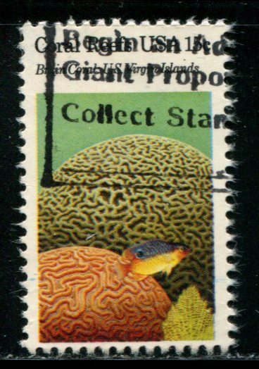 1827 US 15c Coral Reefs, used