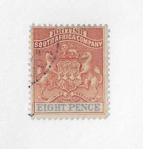 Rhodesia Sc #8 8p pale red brown used FVF