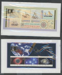 Australia  #1252B/1260B Mint (NH) Souvenir Sheet (Space)
