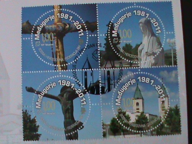 ​BULGARIA -2011 S/S FDC-30TH ANNIV: MEDUGORJE -MNH S/S- FDC VF-LAST ONE
