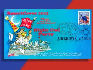 AmeriCover 2013 Night Owl Party Souvenir Cover . . with Spanakopita!