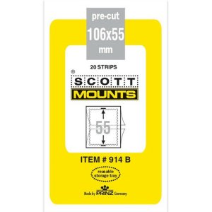 Scott/Prinz Pre-Cut Plate Block, FDC, Postal Card Stamp Mounts 106x55 #914 Black