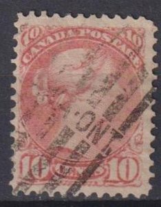 Canada 1877 Queen Victoria 10 c. Sc.40 Used Thin paper