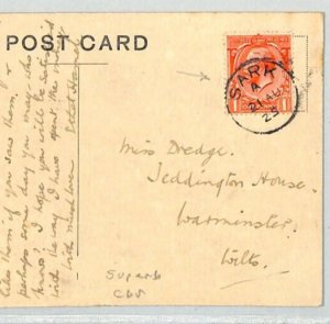 GB KGV Channel Islands SARK 1925 CDS Postcard *Havre Gosselin* PPC Guernsey XE82