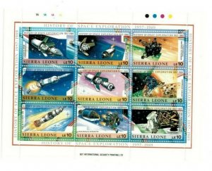 Sierra Leone MNH S/S 1071 Space Exploration 9 Stamps