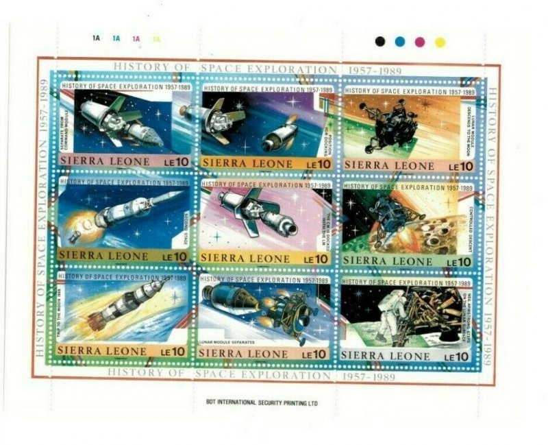 Sierra Leone 1989 - Space Exploration History - Sheet of 9v - Scott 1071 - MNH