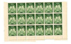 Australia KGVI 1945 5 1/2d Peace Block of 18 Mint MNH X3931