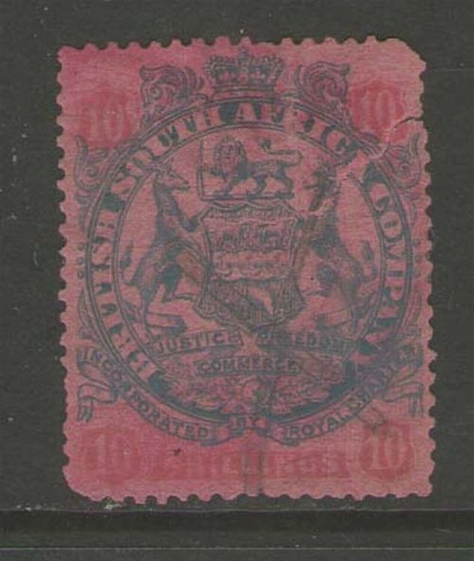 Rhodesia 1896 Sc 39 10sh FU 