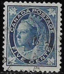 Canada 1897 - 1898 Used Stamp Scott #70 Queen Victoria 5 Cents
