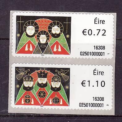 Ireland-stamps on a roll [ SOAR ] -unused NH set-self-adhesives-Christmas-2016-