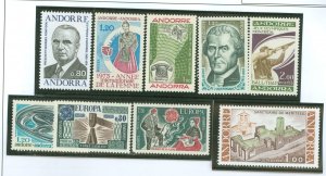 Andorra (French) #242-250 Unused Single (Complete Set) (Europa) (Sports)