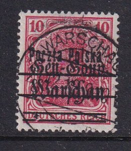 Poland 1918 Sc 19 Occupation Issue Overprint Surcharged Stamp CTO