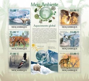 MOZAMBIQUE - 2010 - Global Warming - Perf 6v Sheet - Mint Never Hinged