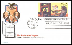 US UX125 Federalist Papers Artmaster Postal Card U/A FDC
