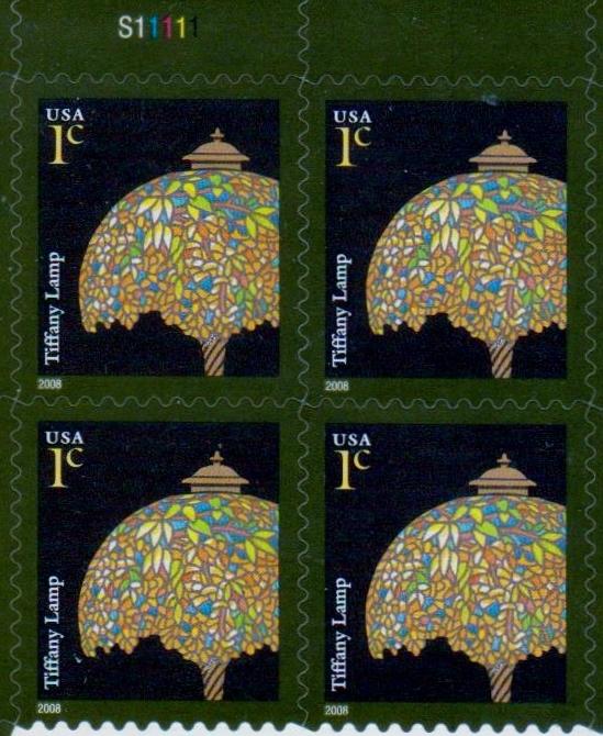 United States - Tiffany Lamp 1 cent Stamp from 2008 - Yours for only 1 cent