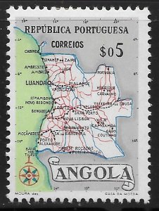 Angola #386 5c Map of Angola ~ MH