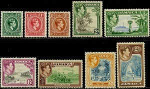 JAMAICA Sc#116//127 1938-51 KGVI Pictorials ½p-5sh Part Set OG Mint Hinged