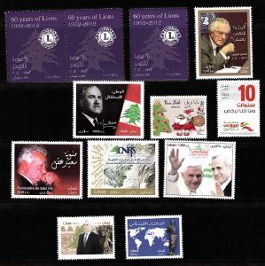 LEBANON- LIBAN MNH 2012 COMPLETE YEAR SET