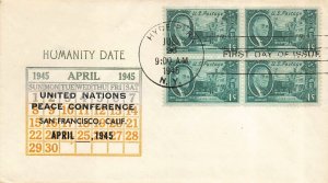 930 1c FRANKLIN D. ROOSEVELT - UN Conference cachet