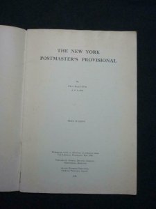 THE NEW YORK POSTMASTER'S PROVISIONAL by PAUL MACGUFFIN