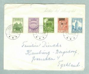 Denmark. Cover Postal Used 1955. 5 Stamp included 2 Semi-Postal Liberation Fund