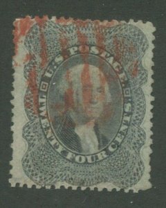 1857 United States Postage Stamp #37 Used VF Red Postal Canceled