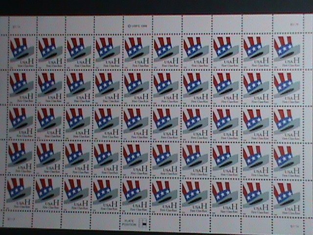 ​UNITED STATES-1998-SC#3260-UNCLE SAN'S HAT- H FIRST CLASS RATE MNH FULL SHEET