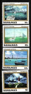 Bahamas-Sc#630-3- id9-unused NH set-Lighthouses-Paintings-1987-