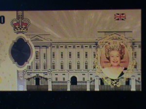 ​UNITED KINDOM-QUEEN ELIZABTH II 24 KARAT GOLD REPLICA $100 -VF WITH CERTIFICATE