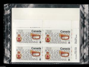 #680 Canada Canadian stamps MNH Corner Block set - Royal Canadian Legion 