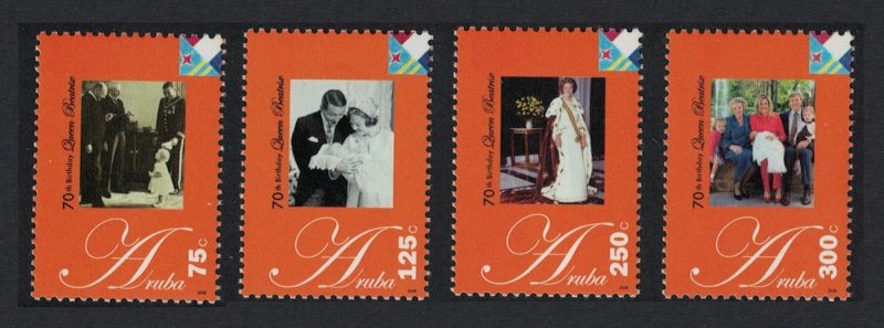 Aruba 70th Birth Anniversary of Queen Beatrix 4v 2008 MNH SG#409-412