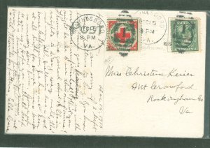 US 333/WX6 1909 Christmas seal tied by postmark (deemed illegal by the US Post Office)