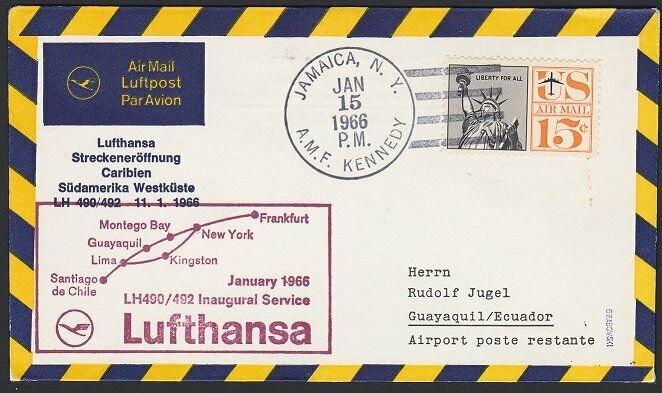 USA 1966 Lufthansa first flight to Ecuador..................................H285