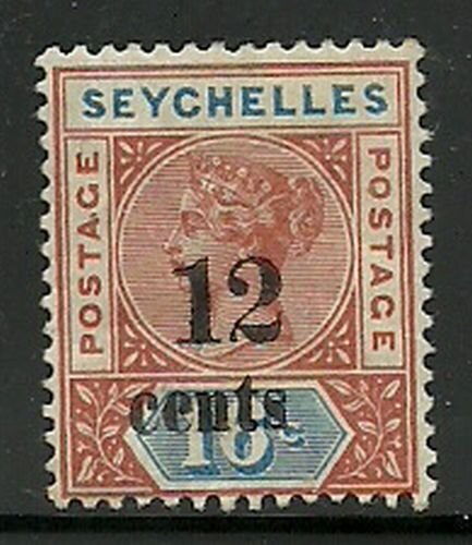 Album Treasures Seychelles Scott #23 12c on 16c Victoria Mint With-