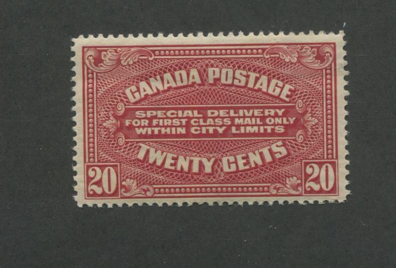 1922 Canada Special Delivery First Class Mail City Limits 20c Postage Stamp #E2