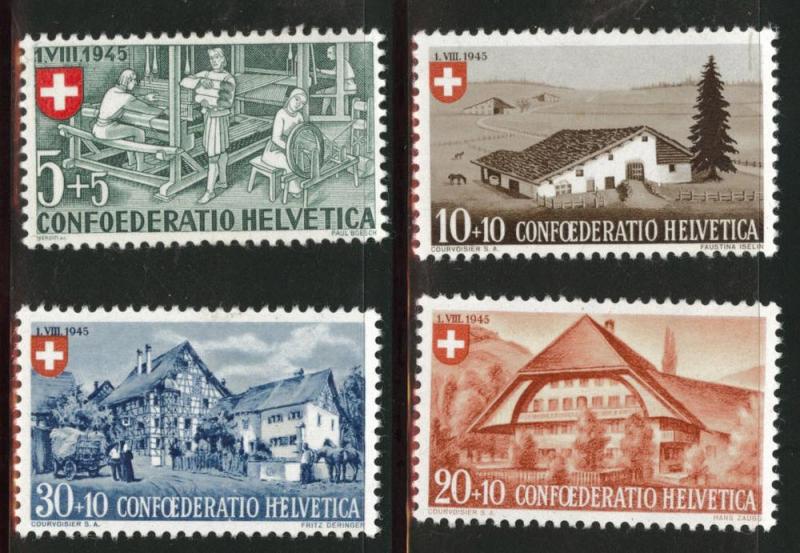 Switzerland Scott B146-149 MH* 1945 semipostal set CV$6.75