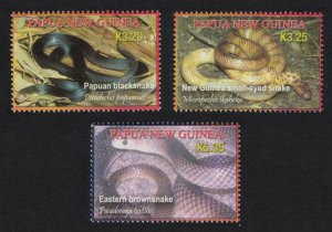 Papua NG Snakes 3v TOP VALUES 2006 MNH SC#1232-1234 SG#1143-1145