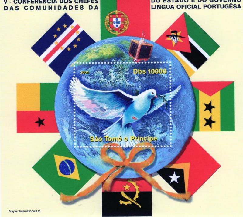 Sao Tome and Principe  2004 5th.Conf.Port.Presidents/Birds/Space  SS Perf.