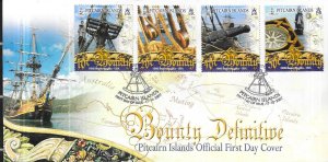 Pitcairn Islands #652-655 H.M.S. Bounty on cover  (FDC)  CV $2.25