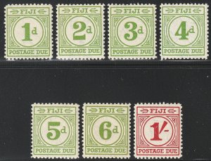 EDSROOM-13339 Fiji J12-J18 LH 1940 Complete to 1 Shilling Postage Due CV$140.50