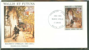 Wallis & Futuna Islands C141 1985 200fr Art by Maurice Utrillo/on an unaddressed cacheted FDC