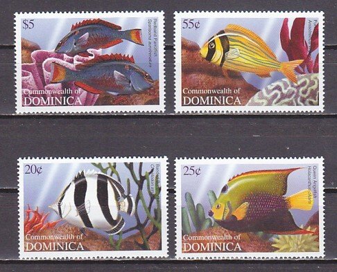 Dominica, Scott cat. 2958-2963. Various Fish issue.