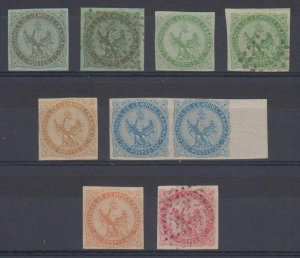 FRANCE FRENCH COLONIES 1859-65 Sc 1-6 Yv 1-6 (9x) FULL SET MINT & USED SCV$281++ 