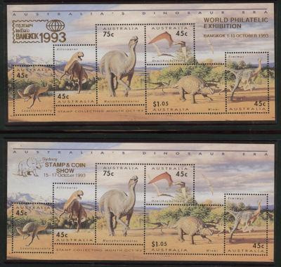 AUSTRALIA  Scott 1347b-c Dinosaur Sheets with different s...