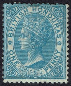 BRITISH HONDURAS 1865 QV 1D NO WMK PERF 14