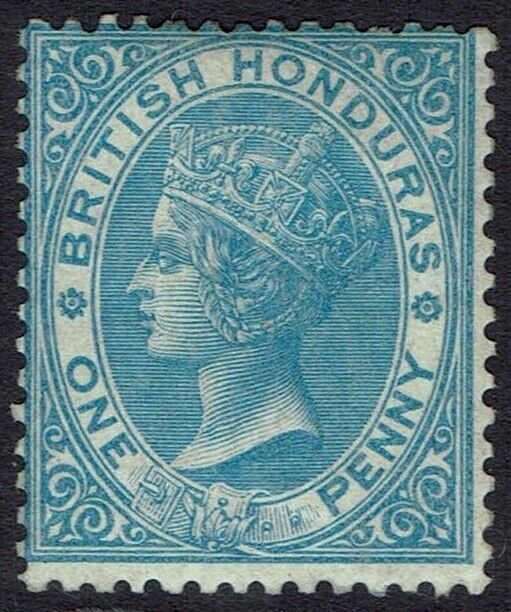 BRITISH HONDURAS 1865 QV 1D NO WMK PERF 14