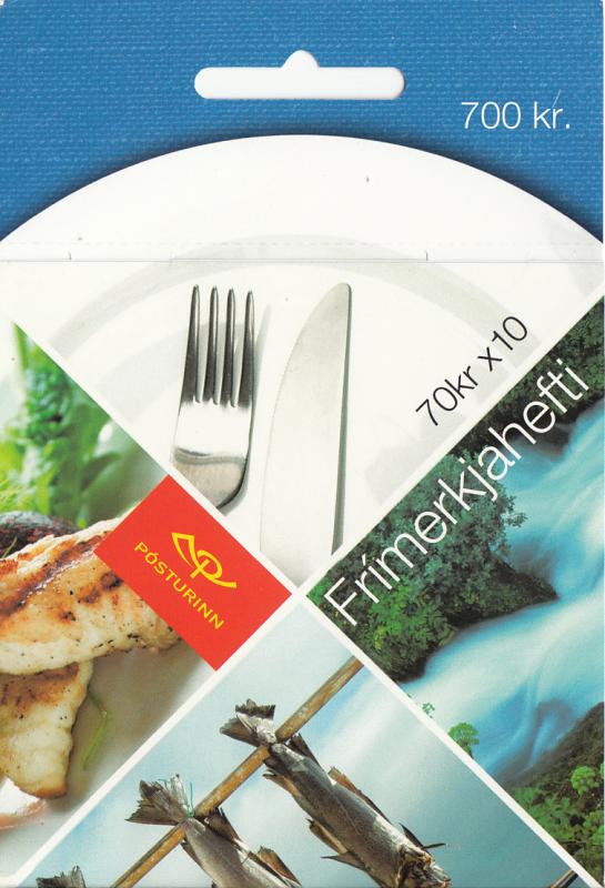 Iceland 2005 Booklet of 10 Scott #1050a 70k Fish, fork, knife Cuisine EUROPA