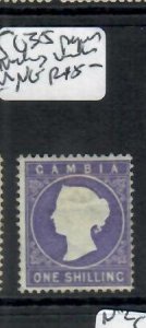 GAMBIA QV CAMEO  1/-   SG 35   PAPERMAKERS WATERMARK  MOG     P0719H