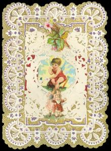 FEB 13 1898, VALENTINES DAY Embossed Envelope & Accordion 3-D, CARD 6.5 x 4.5!